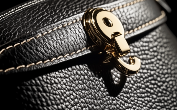 Gold and silver handbag hardware side by side — clasp, zipper pull, and D-ring showing finish and weight difference